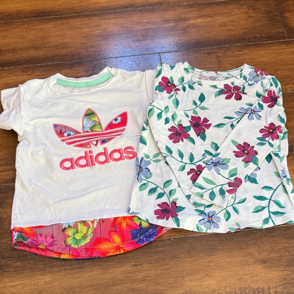**Bundle** Addias Tee and Old Navy Floral Tee Size 4T